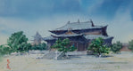 Original art for sale at UGallery.com | Watercolor Impressions of Chinese Architecture 11 by Siyuan Ma | $275 | watercolor painting | 7.5' h x 14' w | thumbnail 1