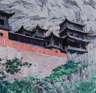 Watercolor Impressions of Chinese Architecture 14 by Siyuan Ma |   Closeup View of Artwork 