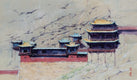 Original art for sale at UGallery.com | Watercolor Impressions of Chinese Architecture 15 by Siyuan Ma | $375 | watercolor painting | 8.2' h x 14' w | thumbnail 1