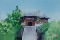 Original art for sale at UGallery.com | Watercolor Impressions of Chinese Architecture 8 by Siyuan Ma | $225 | watercolor painting | 6' h x 9' w | thumbnail 1