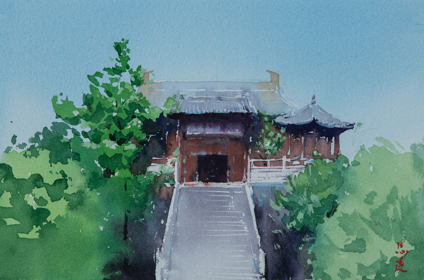 Watercolor Impressions of Chinese Architecture 8 by Siyuan Ma |  Artwork Main Image 