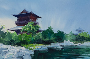 Original art for sale at UGallery.com | Watercolor Impressions of Chinese Architecture 9 by Siyuan Ma | $375 | watercolor painting | 8.7' h x 13.7' w | photo 4
