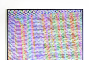 I See Them in Montage (Sound Synthesis (C on C on C (Poem Painting))) by Jack R. Mesa |  Side View of Artwork 