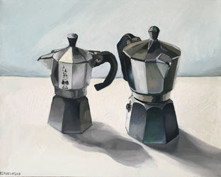 Original art for sale at UGallery.com | Sky Coffee by Rachel Srinivasan | $450 | oil painting | 16' h x 20' w | photo 1