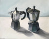 Original art for sale at UGallery.com | Sky Coffee by Rachel Srinivasan | $450 | oil painting | 16' h x 20' w | thumbnail 1
