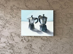 Original art for sale at UGallery.com | Sky Coffee by Rachel Srinivasan | $450 | oil painting | 16' h x 20' w | photo 3
