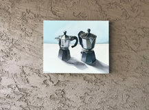 Original art for sale at UGallery.com | Sky Coffee by Rachel Srinivasan | $450 | oil painting | 16' h x 20' w | thumbnail 3