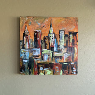 Original art for sale at UGallery.com | Skyline VIII by Sharon Sieben | $600 | acrylic painting | 20' h x 20' w | photo 3