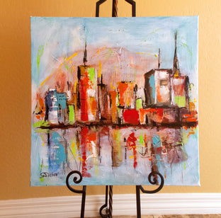 Original art for sale at UGallery.com | Skyline VII by Sharon Sieben | $675 | acrylic painting | 24' h x 24' w | photo 3