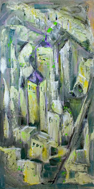 Original art for sale at UGallery.com | Sky Scrapers II by Sharon Sieben | $975 | acrylic painting | 36' h x 18' w | photo 1
