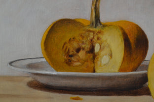 Original art for sale at UGallery.com | Small Pumpkin by Christopher Garvey | $400 | oil painting | 6' h x 13' w | photo 4