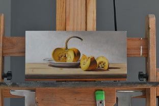 Original art for sale at UGallery.com | Small Pumpkin by Christopher Garvey | $400 | oil painting | 6' h x 13' w | photo 3
