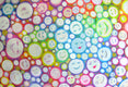 Original art for sale at UGallery.com | Smiling Faces by Natasha Tayles | $900 | acrylic painting | 24' h x 36' w | thumbnail 1