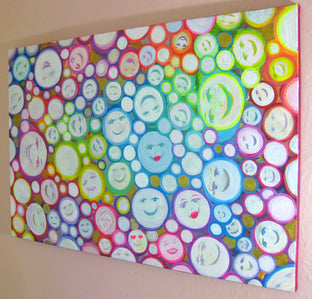 Original art for sale at UGallery.com | Smiling Faces by Natasha Tayles | $900 | acrylic painting | 24' h x 36' w | photo 2