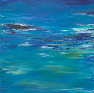 Original art for sale at UGallery.com | Serene Blue by Kajal Zaveri | $2,075 | oil painting | 30' h x 30' w | photo 1