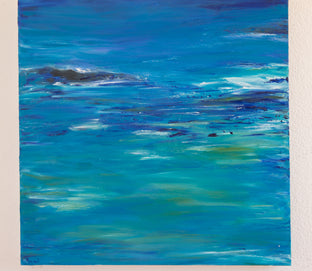 Original art for sale at UGallery.com | Serene Blue by Kajal Zaveri | $2,075 | oil painting | 30' h x 30' w | photo 3