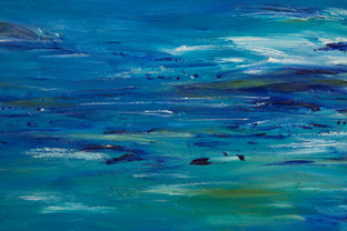 Original art for sale at UGallery.com | Serene Blue by Kajal Zaveri | $2,075 | oil painting | 30' h x 30' w | photo 4