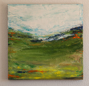 Original art for sale at UGallery.com | Green Fields by Kajal Zaveri | $700 | oil painting | 20' h x 20' w | photo 3