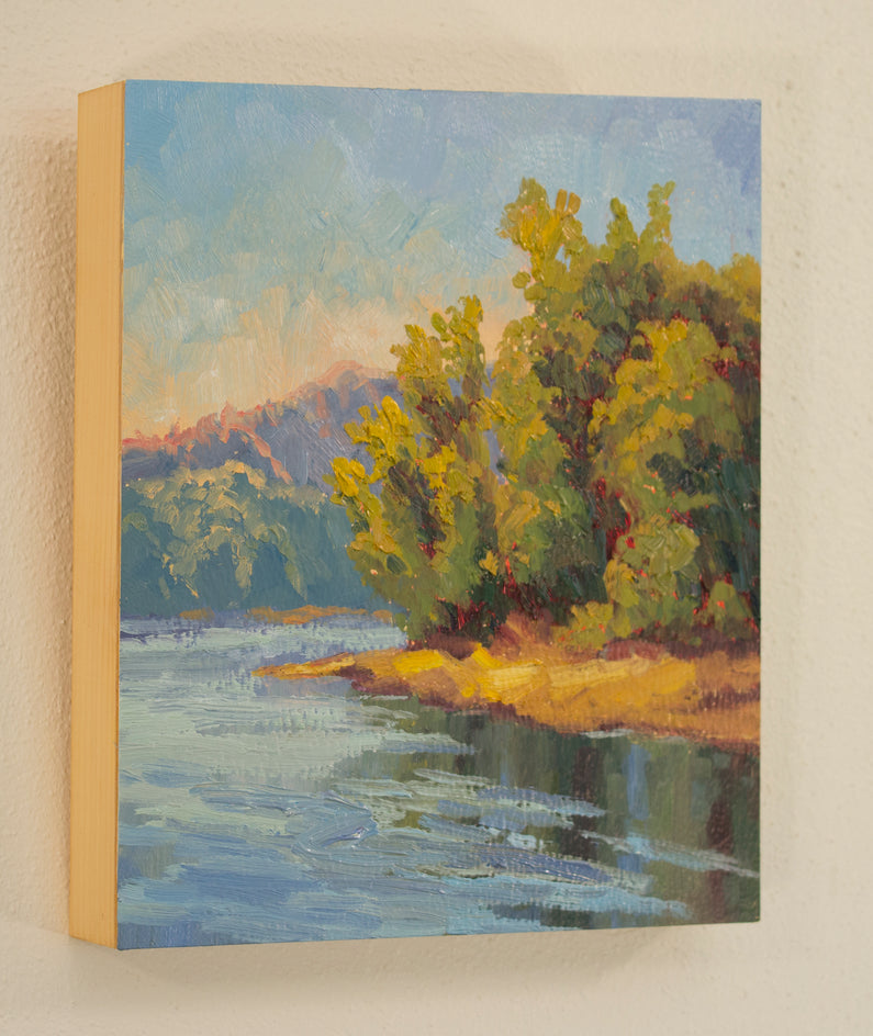Spring Riverbank by Karen E Lewis |  Side View of Artwork 