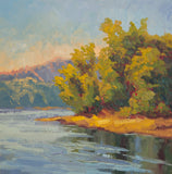 Original art for sale at UGallery.com | Spring Riverbank by Karen E Lewis | $375 | oil painting | 12' h x 12' w | thumbnail 1