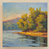 Original art for sale at UGallery.com | Spring Riverbank by Karen E Lewis | $375 | oil painting | 12' h x 12' w | thumbnail 4