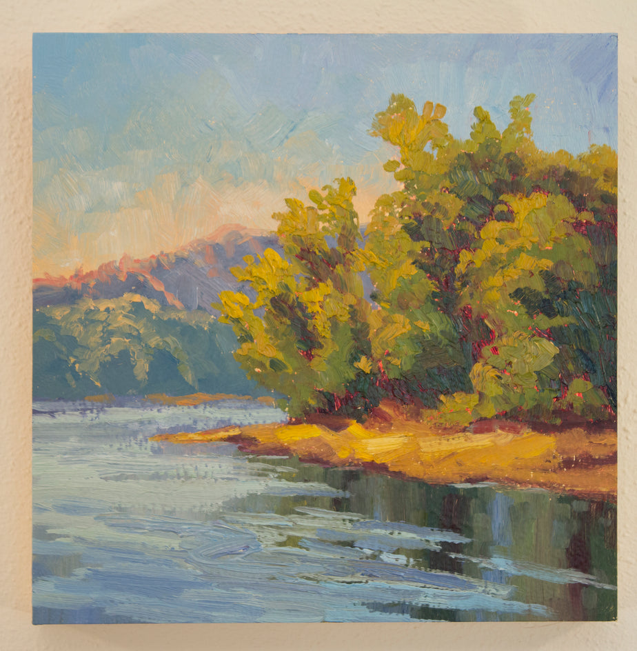 Spring Riverbank by Karen E Lewis |  Closeup View of Artwork 