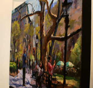 Original art for sale at UGallery.com | Springtime in Washington Square Park by Jonelle Summerfield | $1,000 | oil painting | 18' h x 24' w | photo 2