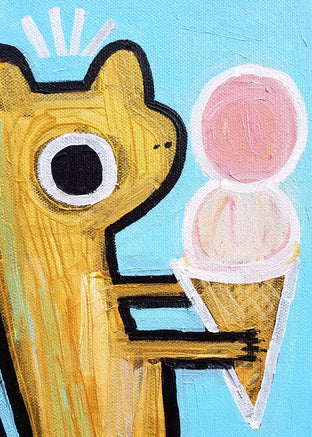 Squirrel with Ice Cream by Jessica JH Roller |   Closeup View of Artwork 