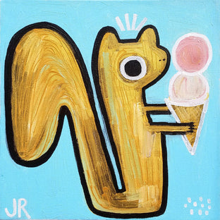 Original art for sale at UGallery.com | Squirrel with Ice Cream by Jessica JH Roller | $325 | acrylic painting | 12' h x 12' w | photo 1