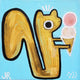 Original art for sale at UGallery.com | Squirrel with Ice Cream by Jessica JH Roller | $325 | acrylic painting | 12' h x 12' w | thumbnail 1