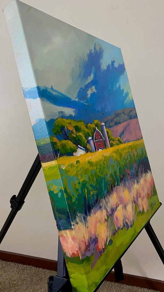 One Morning That Summer by Sri Rao |  Side View of Artwork 