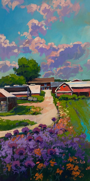 Original art for sale at UGallery.com | Spring Flowers by Sri Rao | $500 | acrylic painting | 20' h x 10' w | photo 1