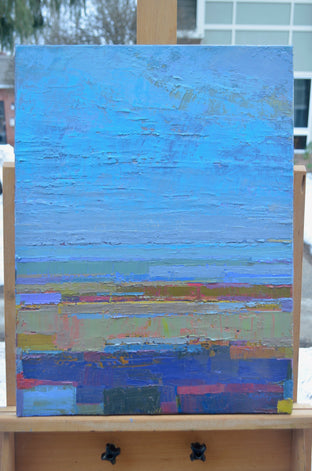 Original art for sale at UGallery.com | Blue Horizon by Srinivas Kathoju | $550 | oil painting | 20' h x 16' w | photo 2