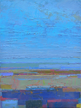 Original art for sale at UGallery.com | Blue Horizon by Srinivas Kathoju | $550 | oil painting | 20' h x 16' w | photo 1