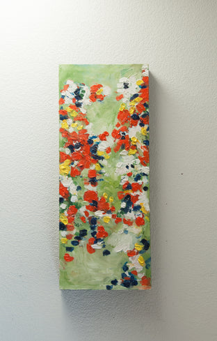 Original art for sale at UGallery.com | Full Bloom 1 by Kajal Zaveri | $575 | oil painting | 30' h x 12' w | photo 3