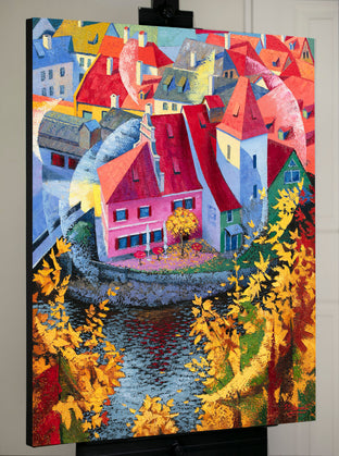 Original art for sale at UGallery.com | Cesky Krumlov by Stanislav Sidorov | $3,000 | oil painting | 36' h x 30' w | photo 3
