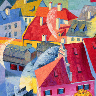 Original art for sale at UGallery.com | Cesky Krumlov by Stanislav Sidorov | $3,000 | oil painting | 36' h x 30' w | photo 4