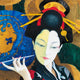 Original art for sale at UGallery.com | Contemplation. Japanese Woman with the Pipe by Stanislav Sidorov | $2,700 | oil painting | 36' h x 30' w | thumbnail 3