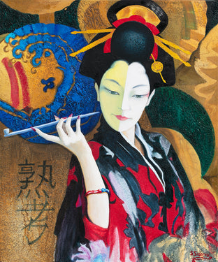 Contemplation. Japanese Woman with the Pipe by Stanislav Sidorov |  Artwork Main Image 