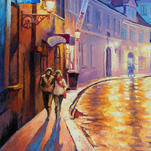 Evening Light. Street in Prague by Stanislav Sidorov |   Closeup View of Artwork 