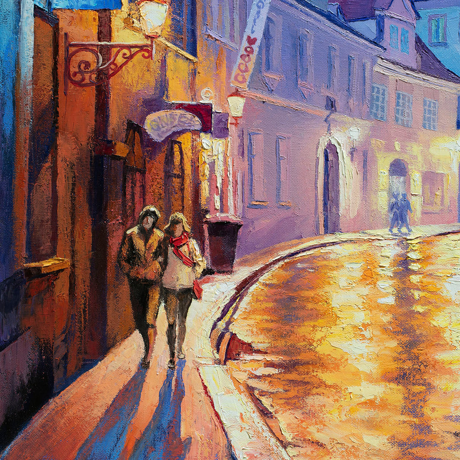Evening Light. Street in Prague by Stanislav Sidorov |  Closeup View of Artwork 