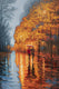 Original art for sale at UGallery.com | Fall Alley. Golden Reflection. by Stanislav Sidorov | $1,600 | oil painting | 30' h x 20' w | thumbnail 1