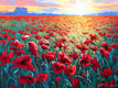 Original art for sale at UGallery.com | Poppy Sunset by Stanislav Sidorov | $4,500 | oil painting | 36' h x 48' w | thumbnail 1