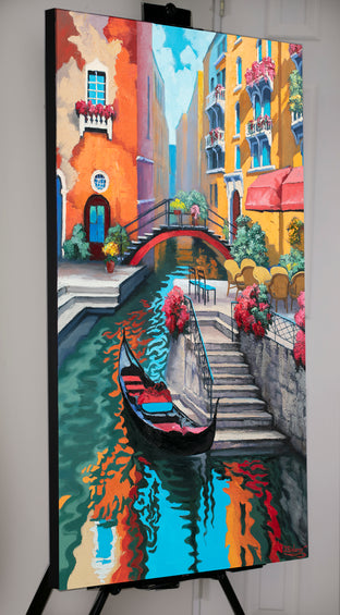 Original art for sale at UGallery.com | Quiet Day. Canal in Venice. by Stanislav Sidorov | $4,000 | oil painting | 48' h x 30' w | photo 4