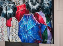 Original art for sale at UGallery.com | Street Under the Rain. New York by Stanislav Sidorov | $1,800 | oil painting | 24' h x 36' w | thumbnail 2