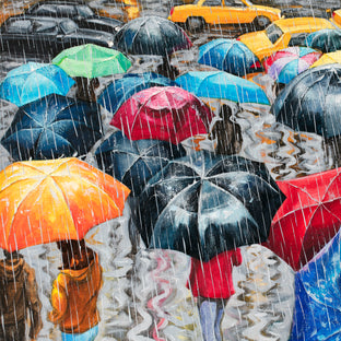 Original art for sale at UGallery.com | Street Under the Rain. New York by Stanislav Sidorov | $1,800 | oil painting | 24' h x 36' w | photo 3