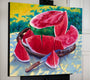 Original art for sale at UGallery.com | Watermelon Summer Medley by Stanislav Sidorov | $1,600 | oil painting | 24' h x 30' w | thumbnail 3
