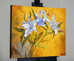 Original art for sale at UGallery.com | White Lilies by Stanislav Sidorov | $1,375 | oil painting | 22' h x 28' w | photo 2