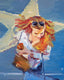 Original art for sale at UGallery.com | Blonde Taking Photo with Star on Hollywood Boulevard by Warren Keating | $450 | oil painting | 10' h x 8' w | thumbnail 1