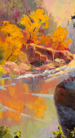 Original art for sale at UGallery.com | Steamboat Creek Fall by Karen E Lewis | $475 | oil painting | 12' h x 12' w | photo 4